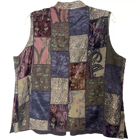 Coldwater Creek Asian Patchwork Vest Size 2X - Picture 2 of 8